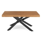 Zestaw Stół HAMPTON 160-240 cm Dąb/Czarny i 4 Krzesła BRESSO Beżowe