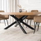 Zestaw Stół HAMPTON 160-240 cm Dąb/Czarny i 4 Krzesła BRESSO Beżowe