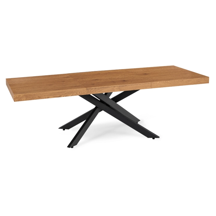 Zestaw Stół HAMPTON 160-240 cm Dąb/Czarny i 4 Krzesła BRESSO Beżowe