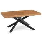 Zestaw Stół HAMPTON 160-240 cm Dąb/Czarny i 4 Krzesła BRESSO Beżowe