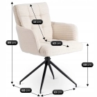 Zestaw Stół HAMPTON 160-240 cm Orzech/Czarny i 4 Krzesła AKITA Kremowe