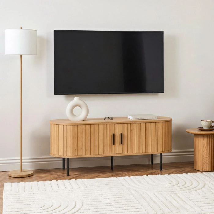 Szafka RTV TRISH 120 cm Dwudrzwiowa Dąb