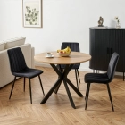 Stół LAUREN 90 cm Dąb Złoty/Czarny