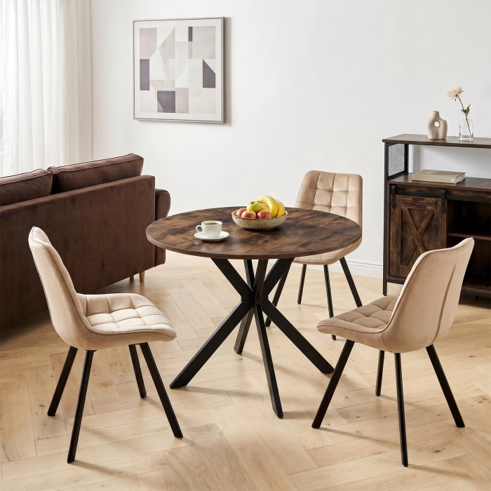 Stół LAUREN 90 cm Dąb Rustykalny/Czarny